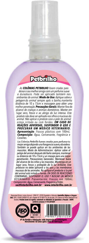 Colônia Petbrilho Fêmea - 100 mL