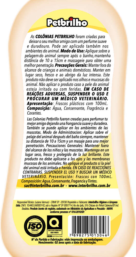 Colônia Petbrilho Filhote - 100 mL