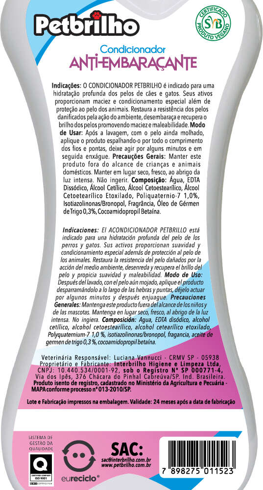 Condicionador Petbrilho - 500 mL