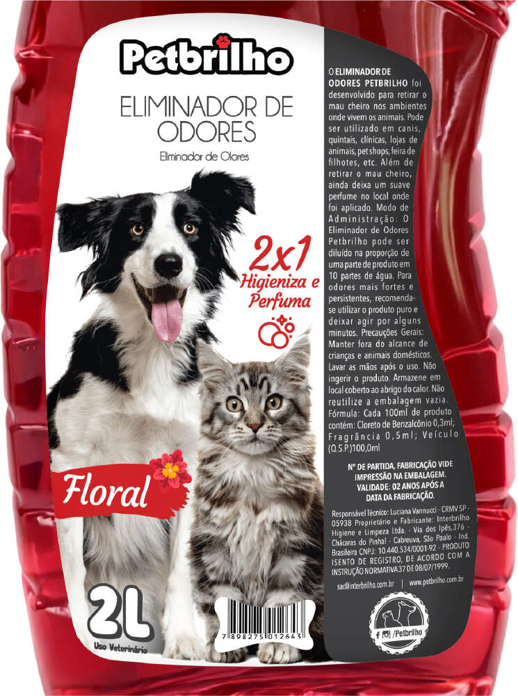 Eliminador de Odores Petbrilho Floral - 2 Litros