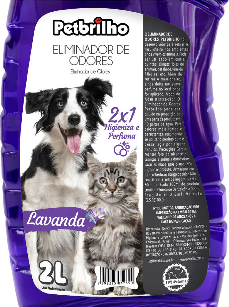 Eliminador de Odores Petbrilho Lavanda - 2 Litros