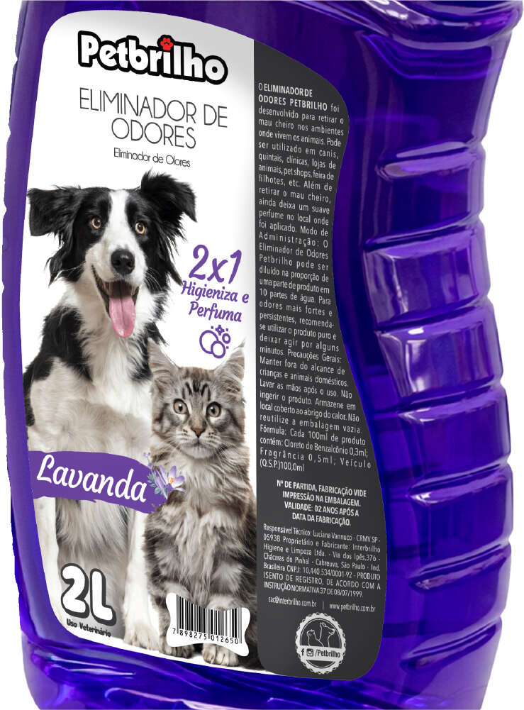 Eliminador de Odores Petbrilho Lavanda - 2 Litros
