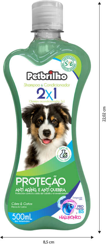 Shampoo Petbrilho 2 em 1 - 500 mL