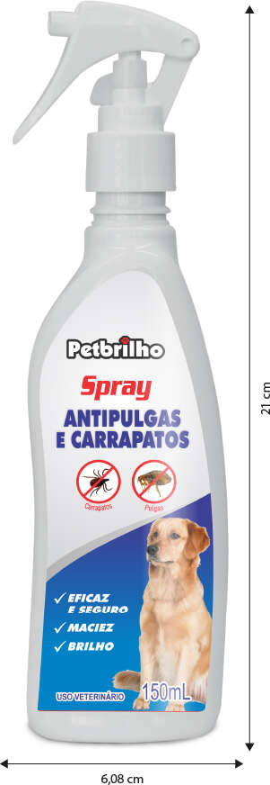 Spray Petbrilho Antipulgas e Carrapatos para Cães - 150 mL