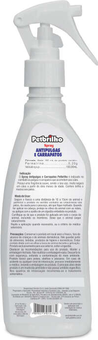 Spray Petbrilho Antipulgas e Carrapatos para Cães - 150 mL