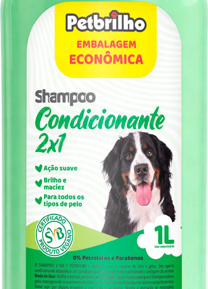 Shampoo Petbrilho 2 em 1 - 1 Litro