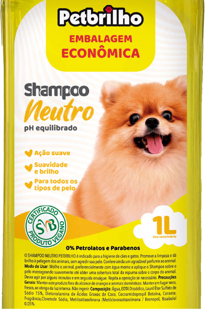 Shampoo Petbrilho Neutro - 1 Litro