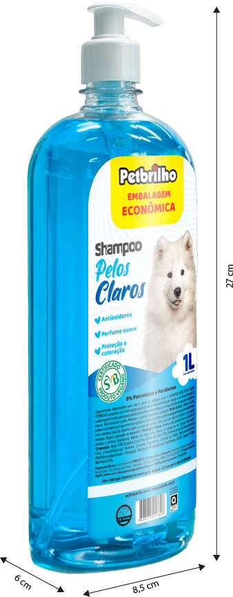 Shampoo Petbrilho Pelos Claros - 1 Litro