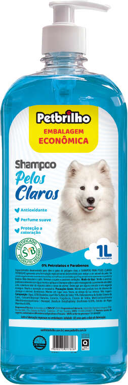 Shampoo Petbrilho Pelos Claros - 1 Litro