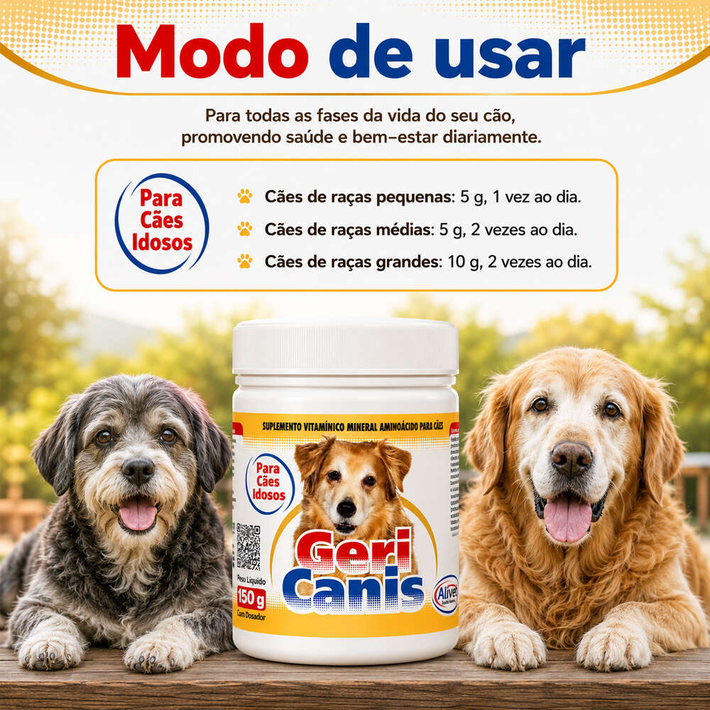 Geri Canis Alivet Frasco em Pó para Cães Idosos - 150 g