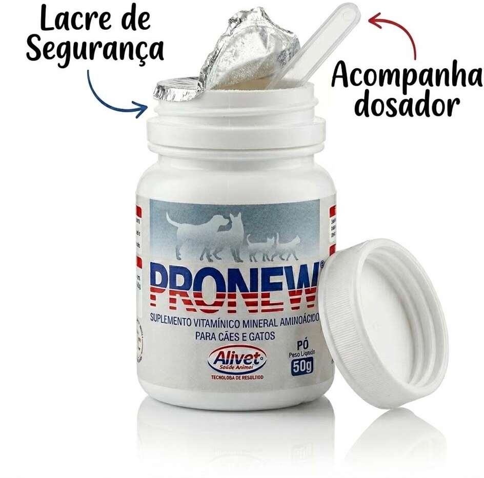 Suplemento Vitamínico Mineral Aminoácido Alivet Pronew - 50 g