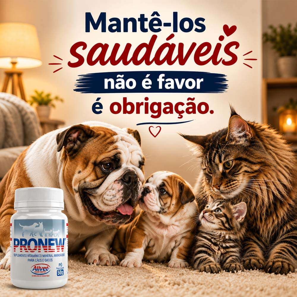 Suplemento Vitamínico Mineral Aminoácido Alivet Pronew - 50 g