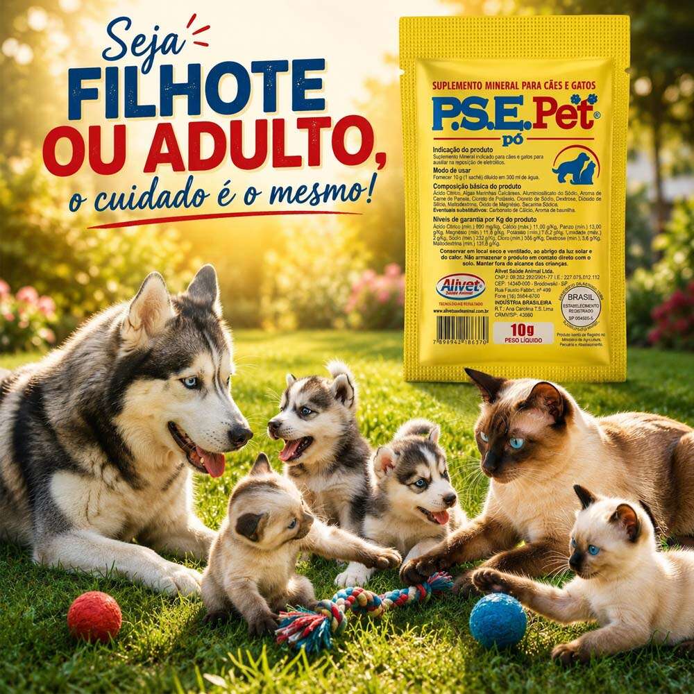 Suplemento Mineral Alivet P.S.E. Pet pó - 10 g