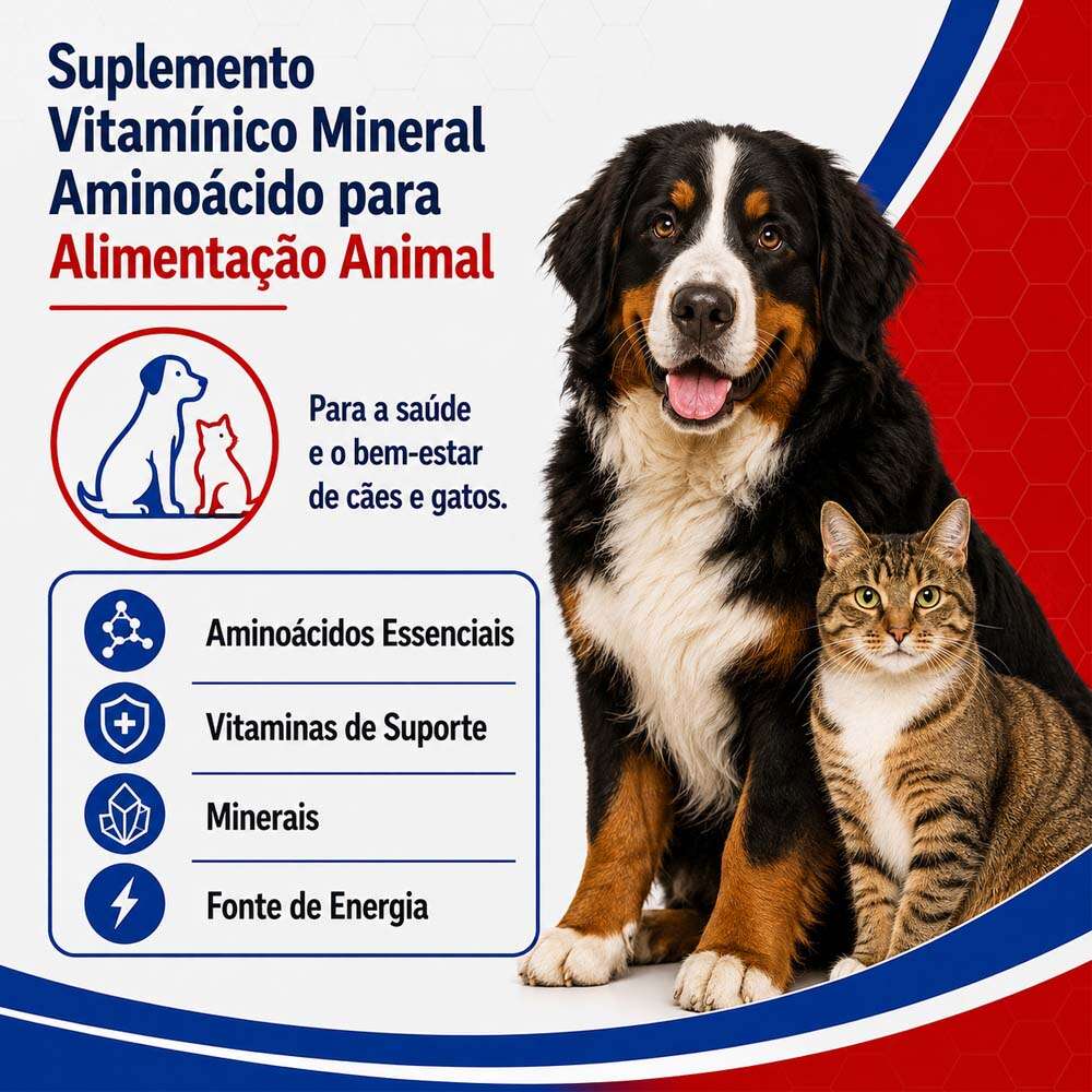 Suplemento Vitamínico Mineral Aminoácido Alivet Strong Pet M.O. para Cães e Gatos - 34 g
