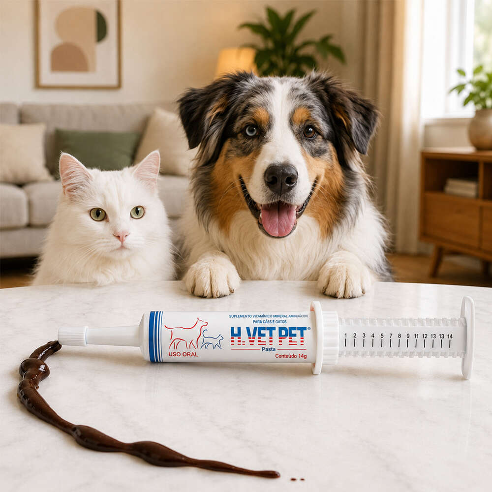Suplemento Vitamínico Alivet H-Vet Pet Pasta para Cães e Gatos - 14 g