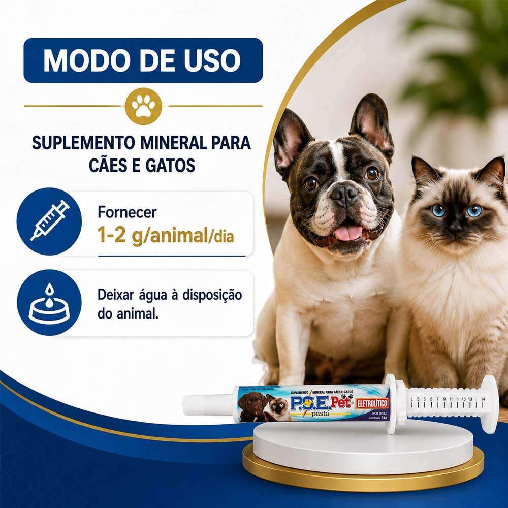 Suplemento Mineral Alivet P.S.E. Pet Pasta para Cães e Gatos - 14 g