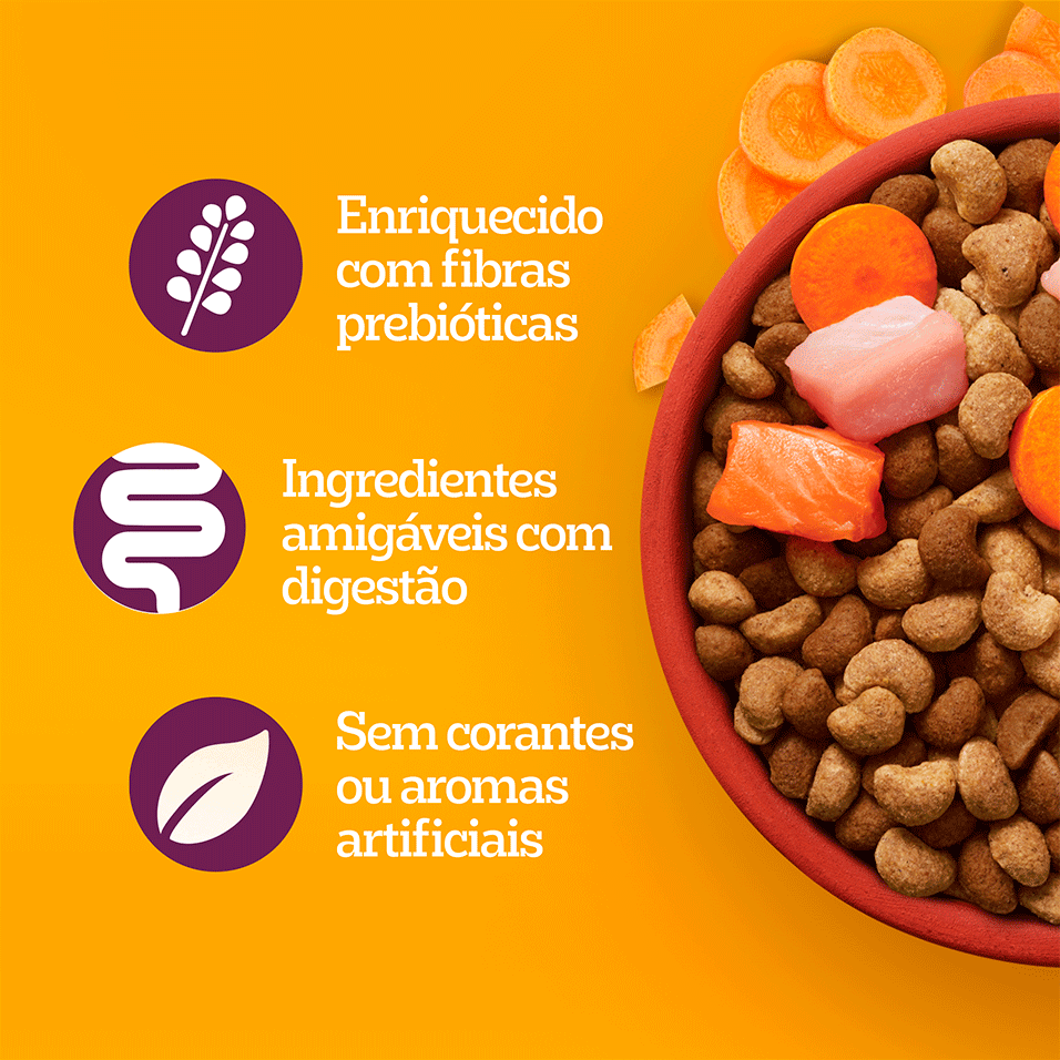 Ração Seca Pedigree Barriguinha Saudável para Cães Adultos Raças Pequenas e Minis sabor Salmão - 7Kg