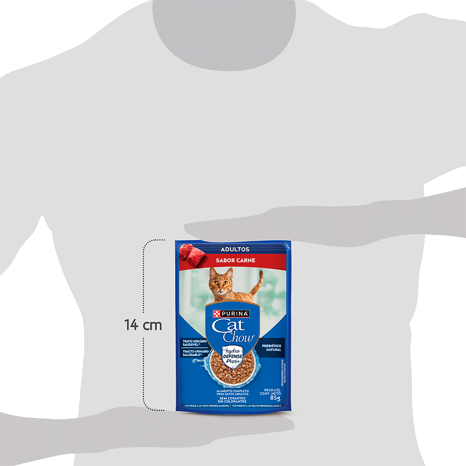 Ração Úmida Nestlé Purina Cat Chow Sachê Adultos Carne ao Molho - 85 g
