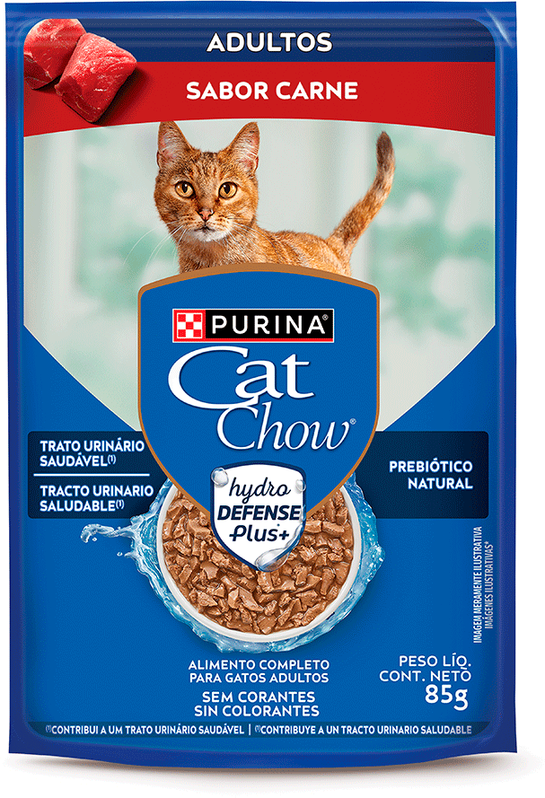 Ração Úmida Nestlé Purina Cat Chow Sachê Adultos Carne ao Molho - 85 g