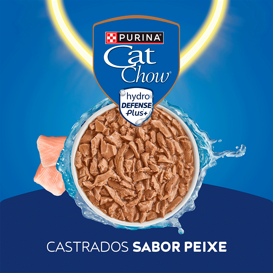 Ração Úmida Nestlé Purina Cat Chow Sachê Castrados Peixe ao Molho - 85 g