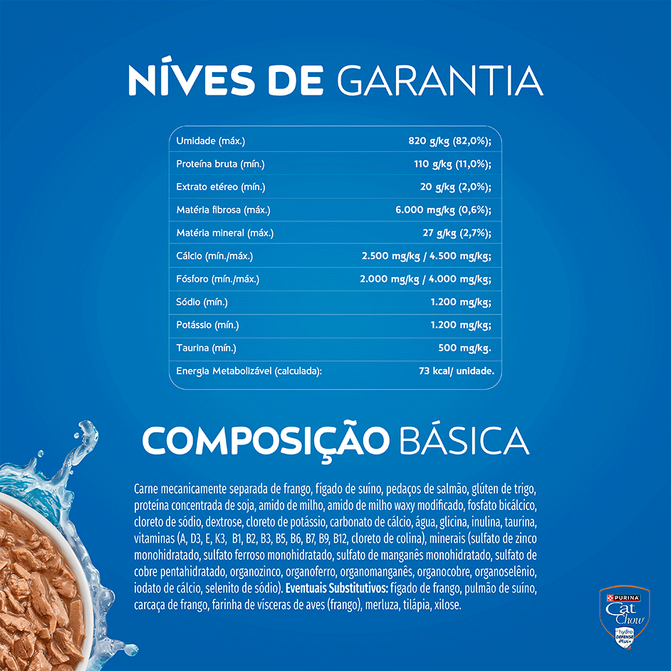 Ração Úmida Nestlé Purina Cat Chow Sachê Castrados Peixe ao Molho - 85 g