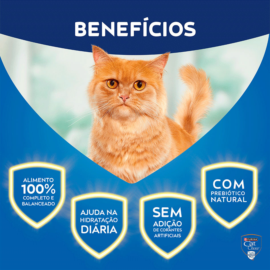 Ração Úmida Nestlé Purina Cat Chow Sachê Castrados Peixe ao Molho - 85 g