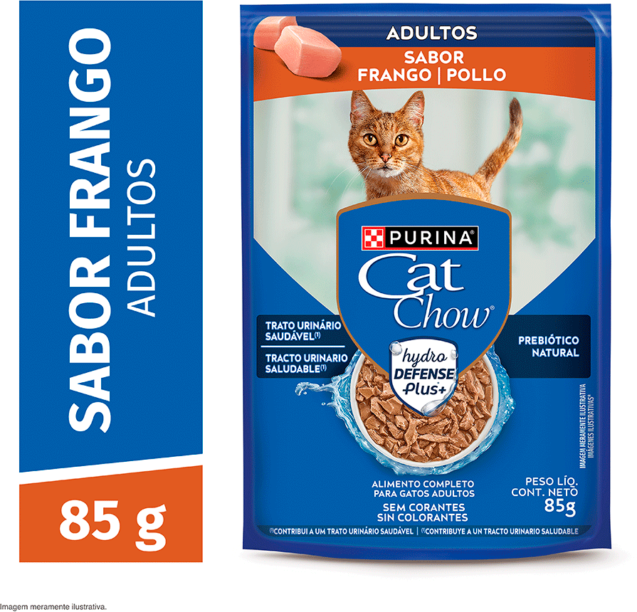 Ração Úmida Nestlé Purina Cat Chow Sachê Adultos Frango ao Molho - 85 g