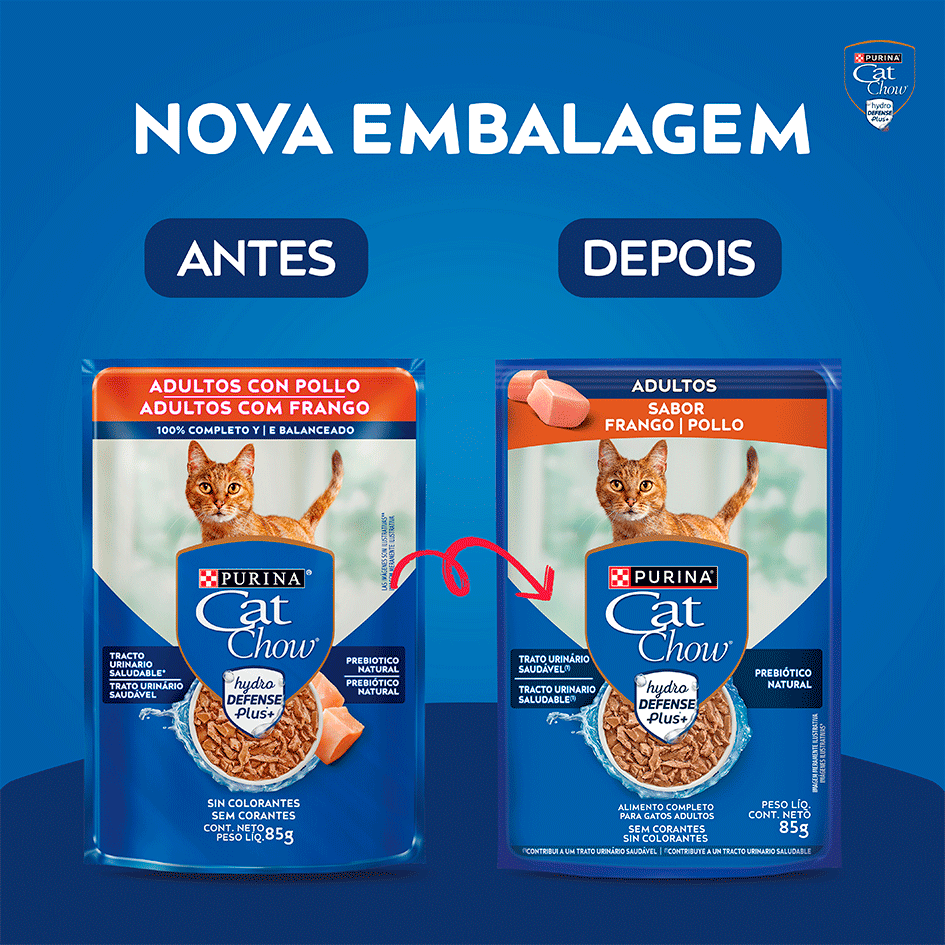 Ração Úmida Nestlé Purina Cat Chow Sachê Adultos Frango ao Molho - 85 g