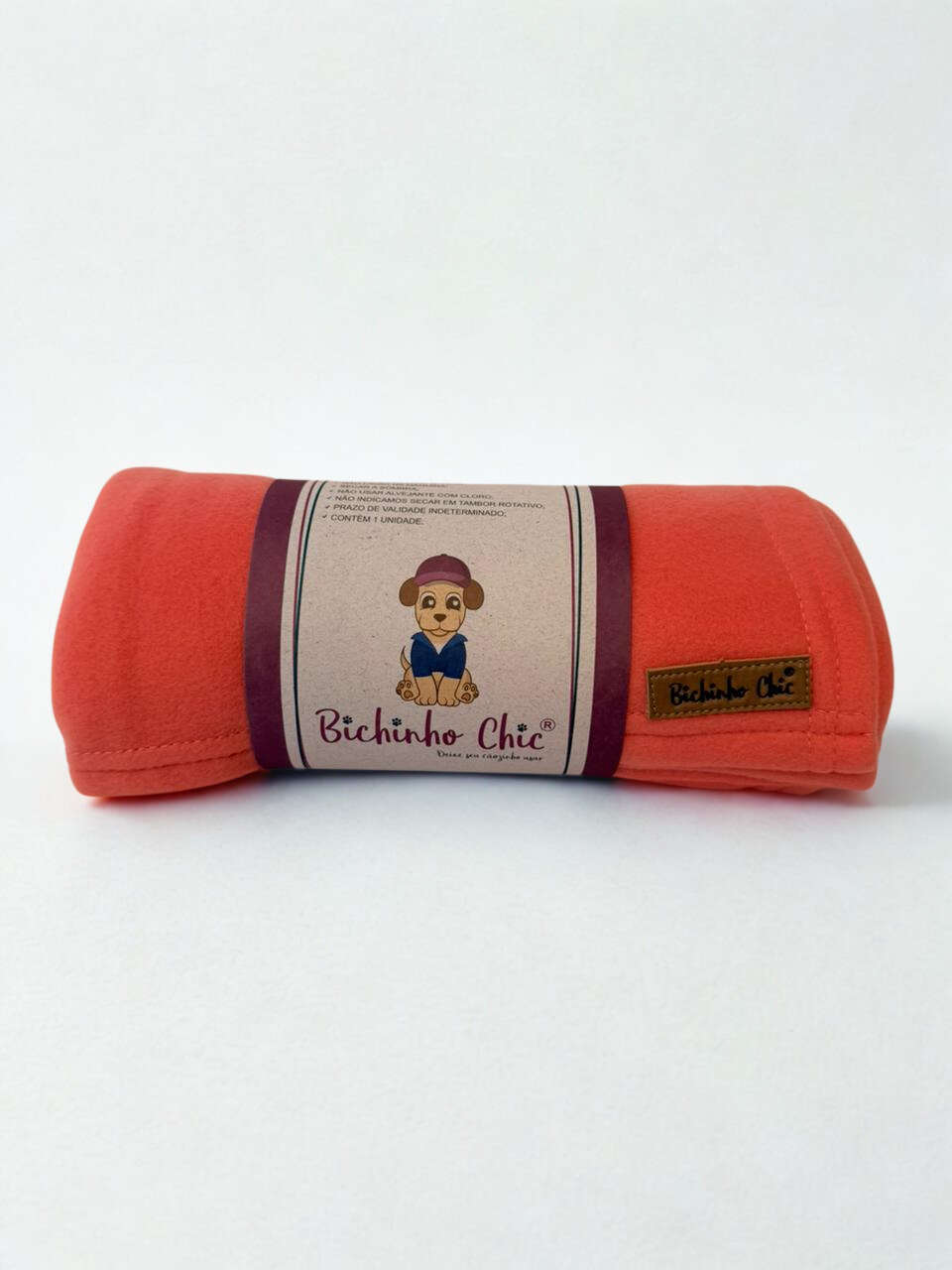 Cobertor Bichinho Chic Basic Laranja para Cães e Gatos - Tam. M