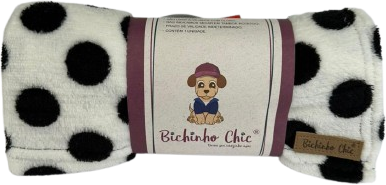 Cobertor Bichinho Chic Basic Preto Estampado para Cães e Gatos - Tam. M