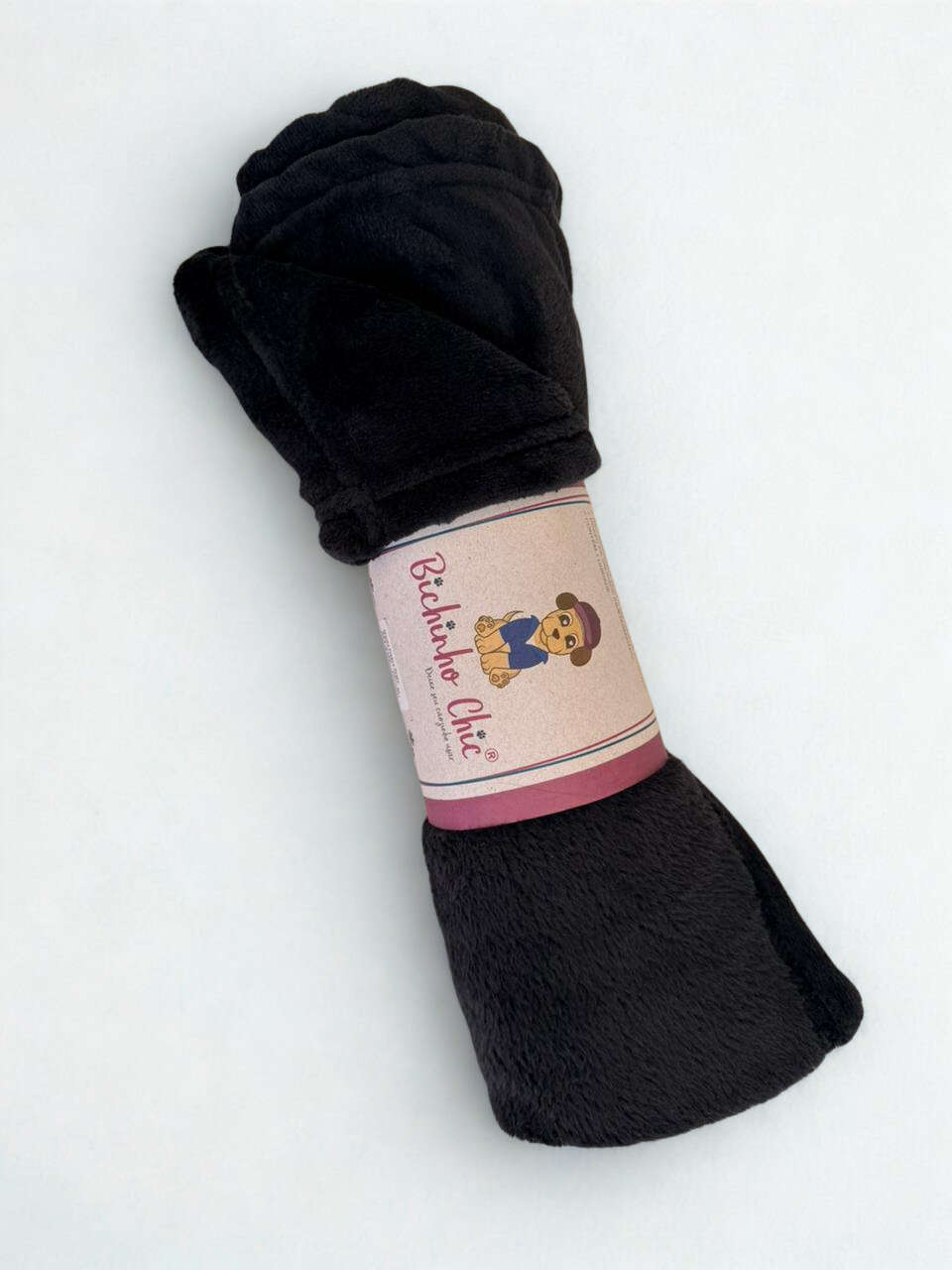 Cobertor Bichinho Chic Basic Preto para Cães e Gatos - Tam. M