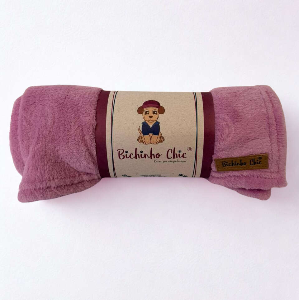 Cobertor Bichinho Chic Soninho Rosa Escuro para Cães e Gatos - Tam. M