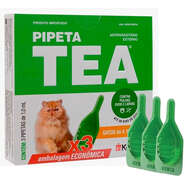 Antiparasitário Externo TEA Pipeta de 4,1 a 8Kg 1 mL para Gatos - 3 Pipetas