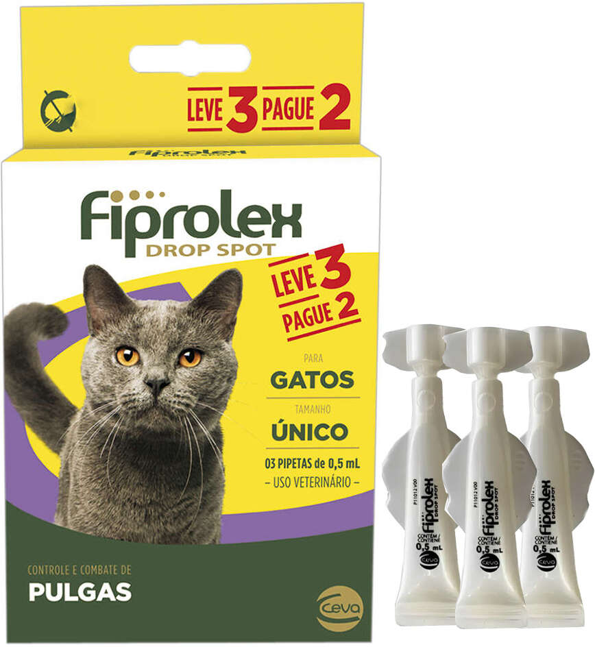 Antipulgas Fiprolex Drop Spot 50 mg para Gatos - 3 Pipetas