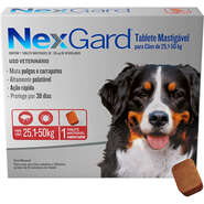 Antipulgas e Carrapatos NexGard 136 mg para Cães de 25,1 a 50Kg - 1 Comprimido