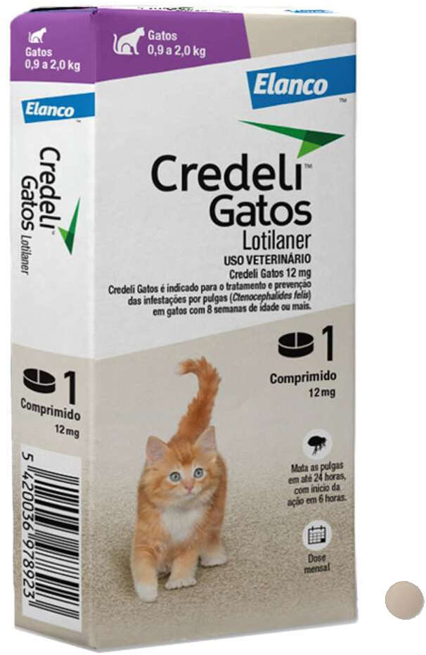 Antipulgas Credeli 12 mg para Gatos de 0,9 a 2Kg - 1 Comprimido