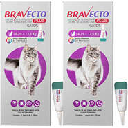 Antipulgas Bravecto Transdermal Plus para Gatos de 6,25 a 12,5Kg - 2 Caixas (2 Pipetas)