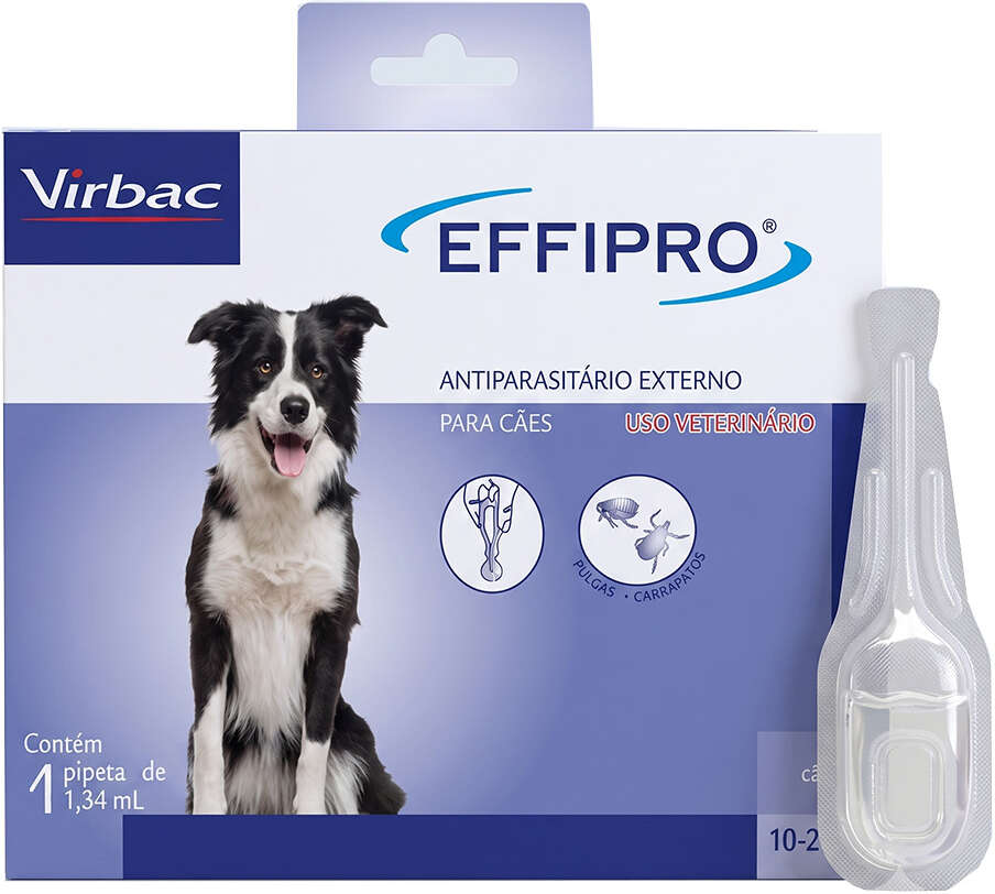 Antipulgas e Carrapatos Effipro 134 mg para Cães de 10 a 20Kg - 1 Pipeta