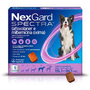 Antipulgas e Carrapatos NexGard Spectra 75 mg para Cães de 15,1 a 30Kg - 1 Comprimido