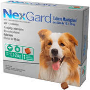 Antipulgas e Carrapatos NexGard 68 mg para Cães de 10,1 a 25Kg - 1 Comprimido