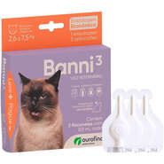 Antipulgas Banni 3 40 mg para Gatos de 2,6 a 7,5Kg - 3 Pipetas