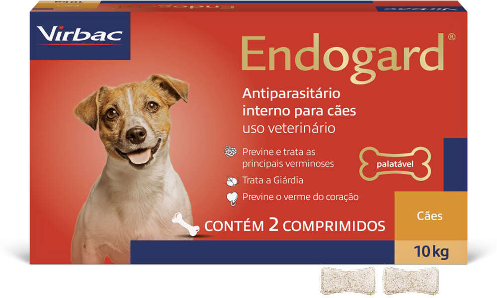 Vermífugo Virbac Endogard para Cães até 10Kg - 2 Comprimidos