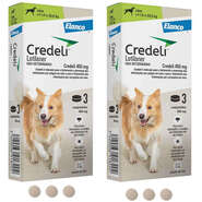 Kit Antipulgas e Carrapatos Elanco Credeli 450 mg para Cães de 11 até 22Kg - 2 Caixas (2 Comprimidos)