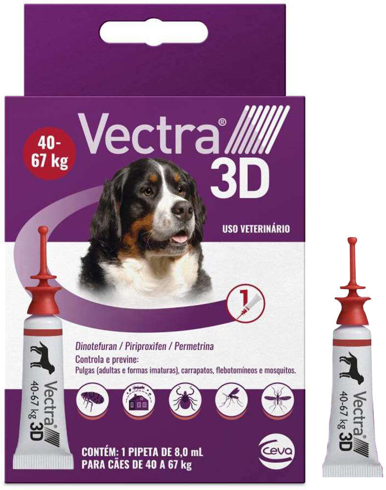 Antipulgas e Carrapatos Ceva Vectra 3D para Cães de 40 a 67Kg - 1 Pipeta