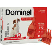Antiparasitário Externo König Dominal 2,5 mL para Cães de 10,1 a 25Kg - 3 Pipetas