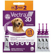 Antipulgas e Carrapatos Vectra 3D 256 mg para Cães de 25 a 40Kg - 3 Pipetas