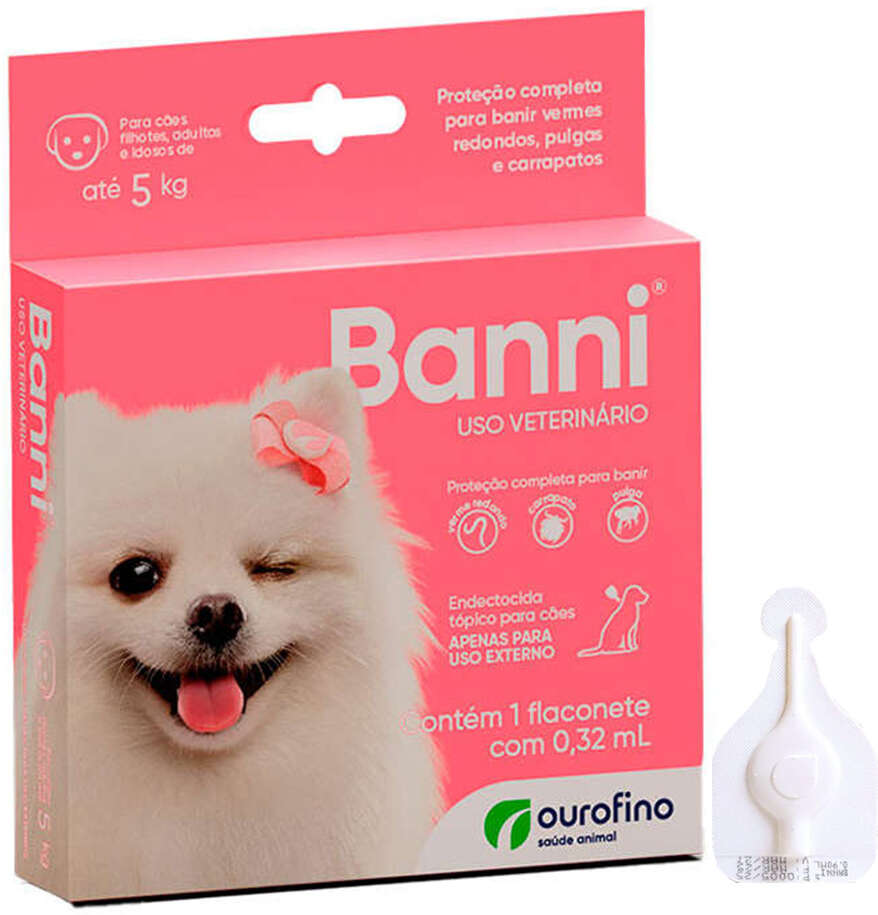 Antipulgas Banni 38,75 mg para Cães até 5Kg - 1 Pipeta