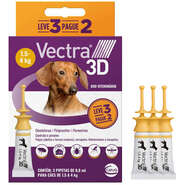 Antipulgas e Carrapatos Vectra 3D 43,6 mg para Cães de 1,5 a 4Kg - 3 Pipetas