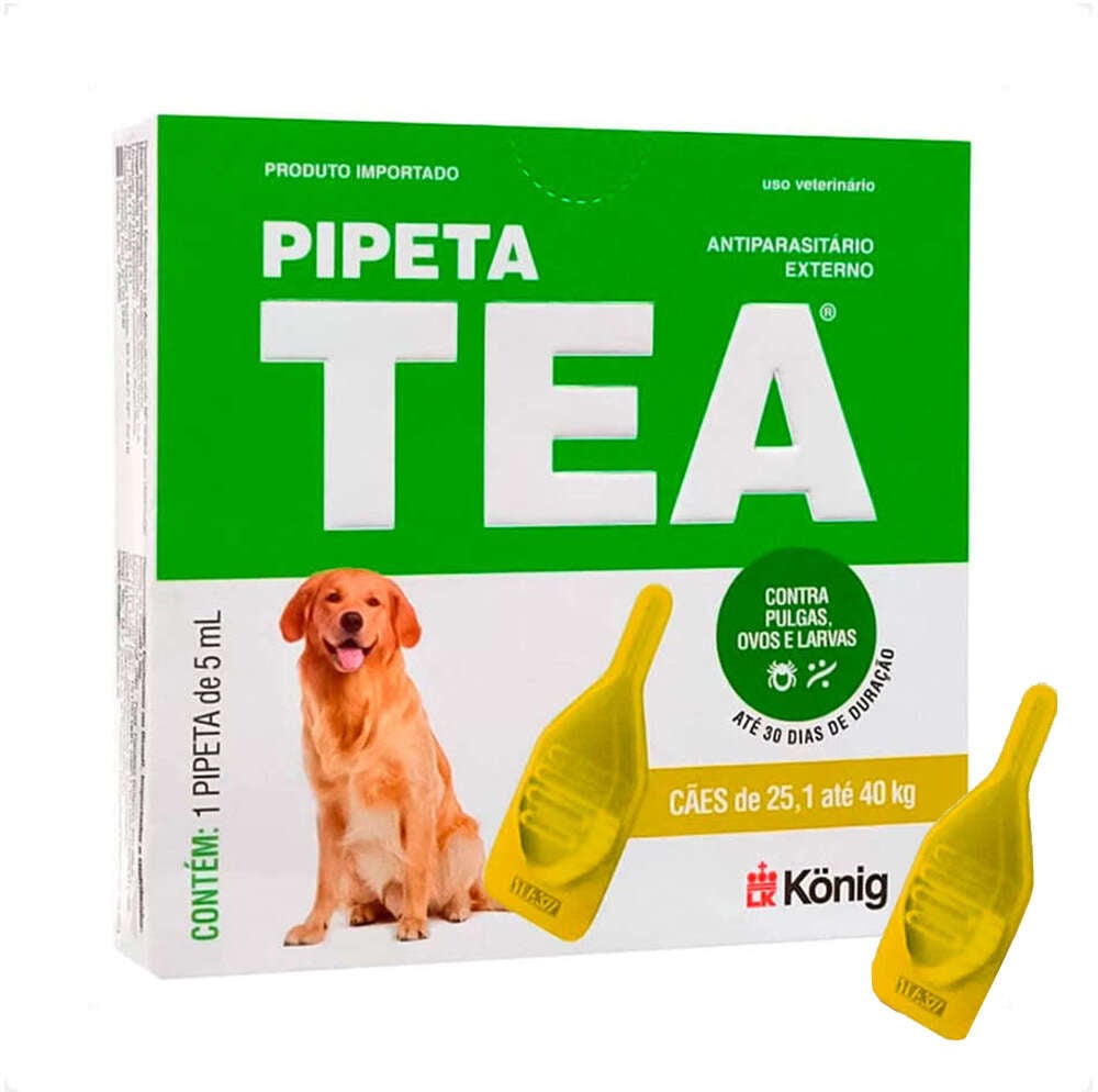 Antiparasitário Externo TEA Pipeta de 25,1 a 40Kg 5 mL para Cães - 1 Pipeta