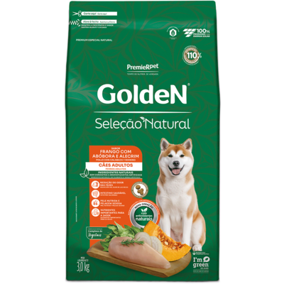 Ração Seca PremieR Pet Golden Seleção Natural Frango, Abóbora e